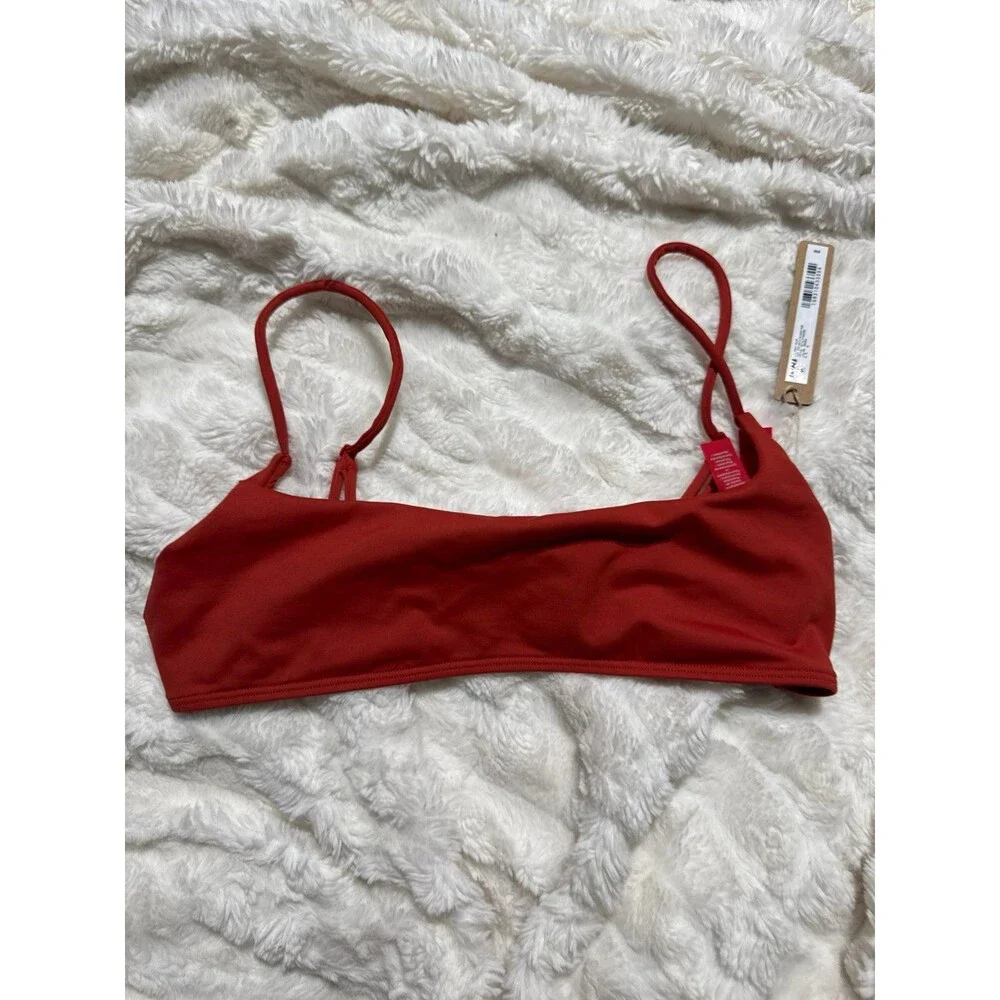 Skims Classic Swim Square Neck Scoop Bikini Top Terra Medium